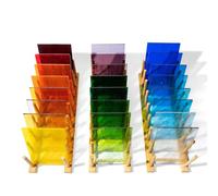 24 Pcs Transparent Cathedral Stained Glass Sheets,4 x 6 Inch Smooth Art Glass Supplies for Suncatchers, Mosaics Glass DIY Home Projects,Craft Projects