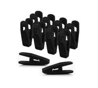 24 PCS Trouser Hanger Clips - Black Velvet Flocked Hangers With Strong Finger Grip