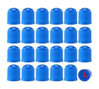 24 Pcs Tyre Valve Caps Plastic Dust Caps for Car Tyres Universal Car Tire Stem Dust Covers with O Seal Ring for Motorbike, SUV, Bike, Bicycle, Trucks (Blue)