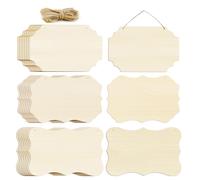 24 Pcs Unfinished Hanging Wood Sign Blank with Ropes,Rectangle Blank Wood3177