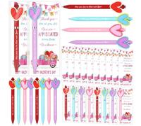 24 PCS Valentine's Day Pens Set Valentines Appreciation Ballpoint Pens Greeting Thank You Cards Valentines Appreciation Gift Bulk for Coworkers Employee Colleague Teacher Nurse Office Party Goodies