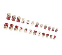 24 Pcs Valentines Day Press On Nails French Tip False Nails Heart Artificial Nails Glittering Full Covers Stick On Nails