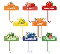 24 Pcs Vegetable Fruit Plant Labels Cartoon Garden Markers Waterproof PP Plant Stake Tags Potted Plant Nursery Markers for Nursery Indoor Outdoor Garden Decoration