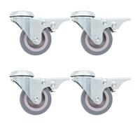 (24 pcs) vidaXL Bolt Hole Swivel Casters with Double Brakes Trolley Wheel Caster TPR
