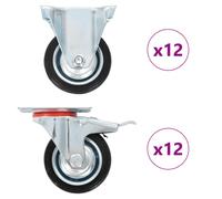 (24 pcs) vidaXL Casters Moving Wheels Trolley Accessory Furniture Caster Trolley Caster