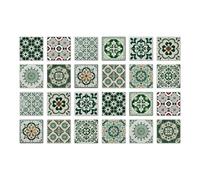 24 Pcs Vintage Peel and Stick on Tile Moroccan Self Adhesive Wall Tiles Sticker Waterproof Wall Decal Stickers for Backsplash Kitchen Bathroom Home Decor，15x15 cm