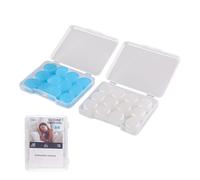 24 PCS Waterproof Ear Plugs for Sleep, Noise Cancelling Silicone Ear Plugs, Soft Reusable Moldable EarPlugs for Sleeping, Shooting, Airplanes, Concerts, Mowing, Studying, Swimming - Blue, Clear