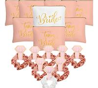 24 Pcs Wedding Bridesmaid Proposal Gift Set Bride Party Favor Bachelorette Wedding Supplies Makeup Bags Scrunchies Hair Ties Bridal Shower Invited Cards for Maid of Honor(Classic Style,Bright Colors)