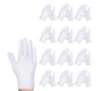 24 Pcs White Cotton Gloves, Large Soft White Gloves Coin Jewelry Silver Inspection Guard Gloves, Overnight Moisturising Dry Hand Cotton Gloves Large, Serving Gloves Stretchable Moisturizing Gloves
