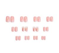 24 Pcs White French Tip Press On Nails Short Square False Nails Wheat Acrylic Nails Simple Full Covers Stick On Nails