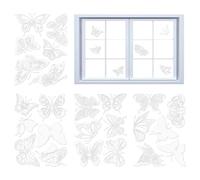 24 Pcs Window Stickers Large Size Butterfly Anti Collision Window Clings Translucent Alert Bird Window Decal Prevent People and Bird Strikes on Window Glass