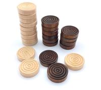 24 Pcs Wooden Draughts Checkers Backgammon Pieces Stackable Classic Design Durable Replacement for Adults Learning and Camping Board Games
