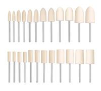 24 Pcs Wool Felt Polishing Bits, 3/32 Inch Shank Wool Felt Buffing Polishing Kits for Rotary Tools, Includes Cylinder and Cone Shapes, Multiple Sizes