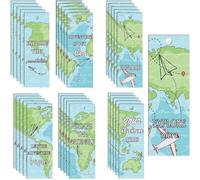24 Pcs World Map Bookmarks Travel The Map Bookmarks Reading List Bookmark Book Tracker Notecards Reading Log for Reading Student Lover Readers Literary Gifts,Book