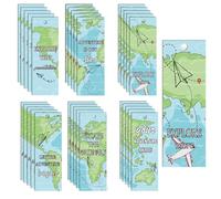 24 Pcs World Map Bookmarks Travel The Map Bookmarks Reading List Bookmark Book Tracker Notecards Reading Log for Reading Student Lover Readers Literary Gifts,Book