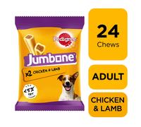 24 Pedigree Jumbone Medium Dog Treats Chicken & Lamb Dog Chews (12x180g)