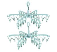 24 Peg Folding Sock Hanging Rotatable Drying Rack Hanger Sock Dryer for Lingerie Clothes Shoe Insoles Underwear Baby Clothes & Hats 2 pcs (green)