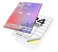 24 Per Page/Sheet, 25 Sheets (600 Sticky Label), iSOUL White Blank Matt Self-Adhesive A4 Address Shipping Labels Stickers, Laser Inkjet Compatible L7159/J8159 Printer Paper, 63.5 X 33.9 mm JAM Free