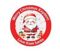 24 Personalised Christmas Stickers Gift Tag Labels Present Delivery from Santa Cute - D1 - Santa Cute