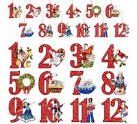 24-Piece 12 Days of Christmas Ornaments - Wooden Hanging Pendants - Retro Twelve Days Xmas Gift - Rustic Vintage Decorations