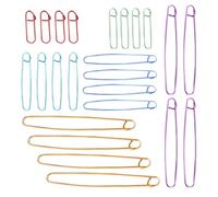 24-Piece Aluminum Knitting Stitch Holders Set in 6 Sizes - Color-Coded for Easy Identification, Ideal for Blankets, Scarves, and Hats