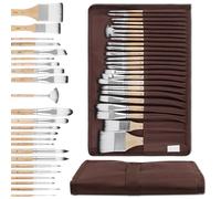 24-Piece Art Paint Brush Set for Various Mediums - Versatile Brushes for Watercolor, Acrylic, Oil, Crafts, and More - Includes Storage Case for Artists, Hobbyists & Beginners