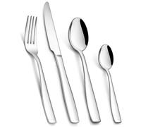 24 Piece Cutlery Set, Homikit Stainless Steel Flatware Silverware Sets Include Knives Forks Spoons, Service for 6 People, Ideal for Home Camping Kitchen, Mirror Finished & Dishwasher Safe