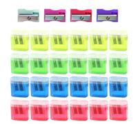 24-Piece Double-Hole Pencil Sharpener and 4-Piece Single-Hole Pencil Sharpener, Pencil Sharpener with Cover, Manual Pencil Sharpener, Children's Stationery, Children's Pencil Sharpener.