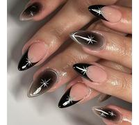 24-Piece Gothic Punk Press-On Nails for Women - Durable Reusable Artificial Nails for Daily Wear, Party, Salon, DIY Manicure Kit with Strong