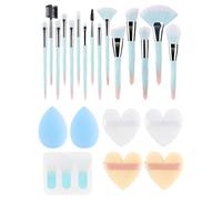 24 Piece Make Up Brushes with Soft Bristles and Comfortable Handles, The Sponges Powder Puff for Easy Mixing, Beginners, Make-Up Brush Set Mixing