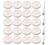 24-Piece Mini Cotton Polishing Wheel Set, 25Mm Dremel-Compatible Buffing Discs for Jewelry, Metal Polishing, Includes 4 Metal Rods