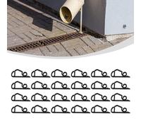 24-Piece Plastic Gutter Hooks for Fairy Lights, 5 x 2.3 cm White or Black Outdoor Light Mounting Brackets, Compatible with Standard Gutters and Roof Tiles