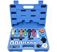 24-Piece Quick Disconnect Tool Kit for A/C Fuel Lines, Air Conditioning Compressor Removal Set with Storage Case, Metal Alloy Hand Tools for Brake Pipe Repair, Blue Box(blue 23pcs)
