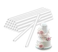 24-Piece Reusable Cake Support Dowels | 11.8-Inch Heavy-Duty Plastic Pillars for Tiered Wedding & Party Cakes | Stacking Sticks for Secure Construction