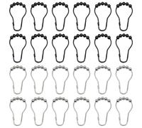 24-Piece Shower Curtain Hooks, Metal Shower Curtain Rings, Bathroom Supplies, Shower Curtain Installation Accessories, Shower Curtain Fixing Tools