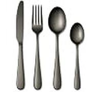 24-Piece Stainless Steel Cutlery Set - Black