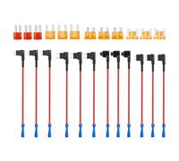 24-Piece Standard Add-a-Circuit Fuse Tap Set - 4 Types 12V Piggy Back Circuit Adapter Kit With Mini Low Profile Adapter for Cars, Trucks, Boats