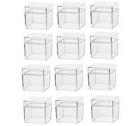 24 Piece Transparent Packing Box Plastic Candy Box Small Storage Box with Lid Gift Container Clear Square Container for Storage Candy Pill and Tiny Jewelry
