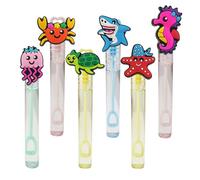 24 Piece Under The Sea Animal Mini Bubble Wands,Cute Bubble Wand Great for Under The Sea Theme Birthday Party Favors,Pinata Suffer,Goodie Bags Filler,School Classroom Prizes,Birthday Gifts(Sea Animal)