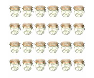 24-Piece Wire Hanger Glass 500ml Mason Jar | Preserving Jar with Wire Closure