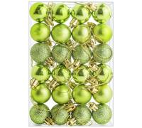 24 Pieces 30 mm Christmas Balls Decoration Shatterproof Christmas Tree Baubles Mini Hanging Ball for Xmas Tree Holiday Wedding Party Ornaments, Green
