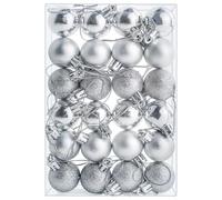 24 Pieces 30 mm Christmas Balls Decorations Shatterproof Xmas Tree Baubles Mini Hanging Balls for Christmas Tree Holiday Wedding Party Ornaments, Silver