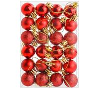 24 Pieces 30 mm Christmas Balls Decorations Shatterproof Xmas Tree Baubles Mini Hanging Balls for Christmas Tree Holiday Wedding Party Ornaments, Red