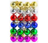 24 Pieces 30 mm Christmas Baubles, Mini Christmas Tree Decoration Baubles, Small Hanging Balls for Xmas Tree Holiday Wedding Party Ornaments, Colorful