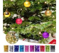 24 Pieces 30mm Christmas Balls, Christmas Tree Decorations Shatterproof Ornaments Christmas Tree Baubles Mini Christmas Hanging Ball for Christmas Tree Holiday Wedding Party Decoration