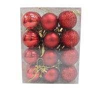 24 Pieces 30mm Christmas Balls Decoration Shatterproof Christmas Tree Baubles Mini Christmas Hanging Ball for Holiday Wedding Party Decoration Red