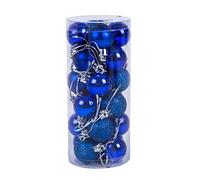 24 Pieces 30mm Christmas Balls Decoration Shatterproof Christmas Tree Baubles Mini Christmas Hanging Ball for Holiday Wedding Party Decoration Christmas Ornament Xmas Gifts Blue#1