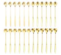 24 Pieces 4 Style Gold Espresso Coffee Spoons Set, Stainless Steel 6.8" Long Demitasse Tea Spoons Stirrer, Flower & Heart Shape Teaspoons for Stirring Mixing Milkshake Dessert Cafe Bar (Gold)