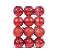 24 Pieces 40 mm Christmas Baubles, Christmas Balls Decoration Shatterproof Christmas Tree Baubles Mini Christmas Hanging Ball Ornaments for Christmas Tree Decoration Holiday Wedding Party Decoration