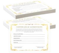 24 Pieces 5 x 7 Inch Certificate of Authenticity Gold Foil Premium Certificates for Valuations Collectibles and Artwork Gifts for Artists Artisans Handicraft Worker